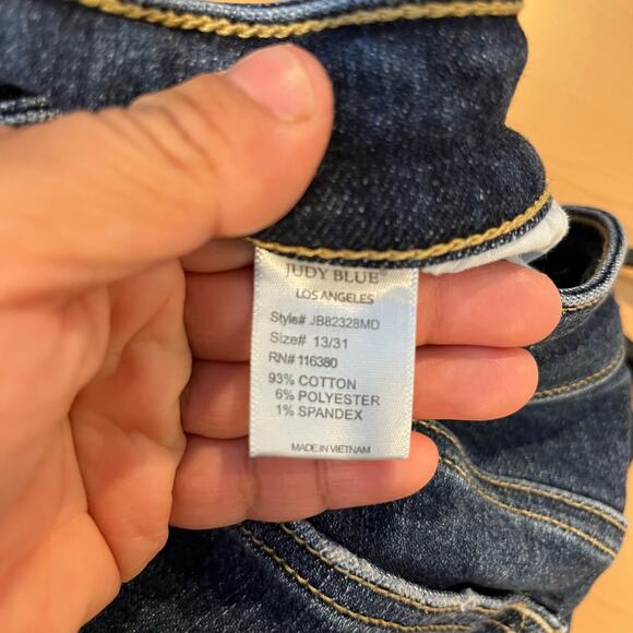 Judy Blue High Waisted Boyfriend‎ Fit Distressed Denim Blue Jeans Women's - Picture 6 of 8